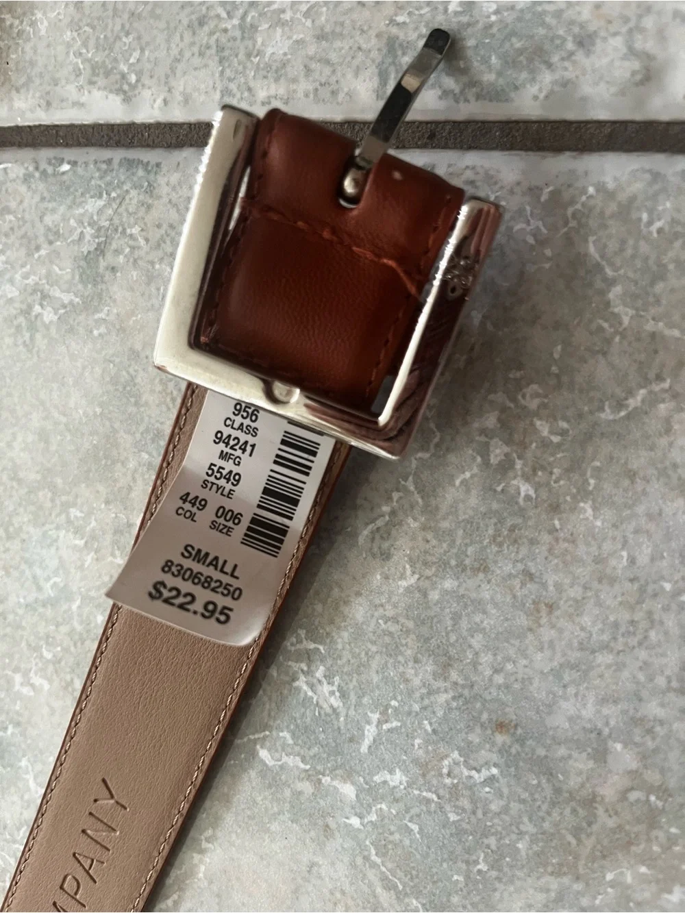 NWOT New York & company brown 1 in faux leather belt womens